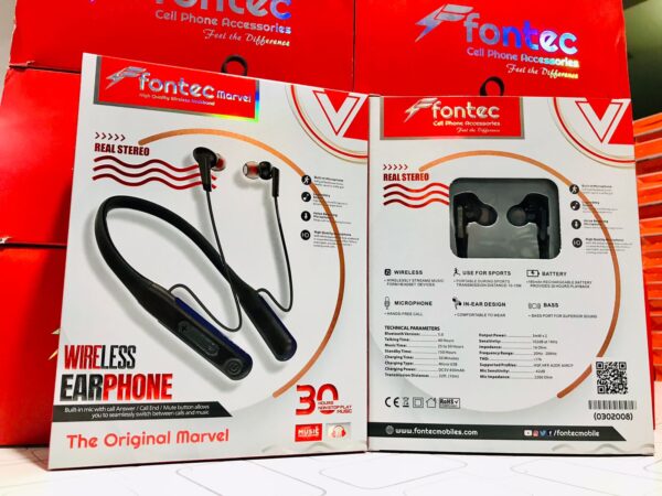 Fontec Marvel Wireless Neckband Earphones – Bluetooth 5.0 Headphones with Mic, 30Hrs Playtime, Stereo Bass, Noise Reduction Headset for Music & Calls
