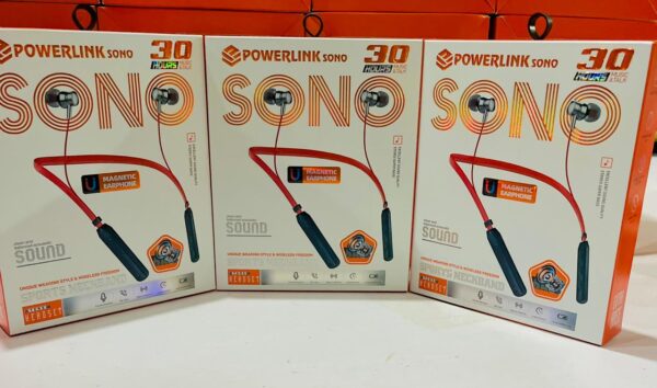 Powerlink Sono Sports Neckband | Wireless Neckband Earphones & Bluetooth Headphones | 30 Hours Playtime, Music & Calls | Powerlink Neckband Headphones with SD Card