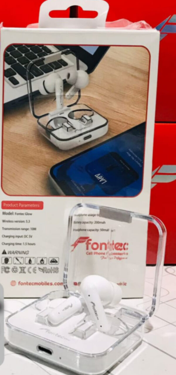 Fontec Glow True Wireless Earbuds | Bluetooth 5.3 Headphones with ENC Noise Cancellation, Gaming Mode 50ms Low Latency, Touch Control, IPX4 Waterproof | USB-C Fast Charging Case, 7H Playtime & LED Indicator