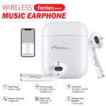 Fontec Airpods Music True Wireless Bluetooth 5.3 Earphones | Noise Cancellation | Touch Control | 30mAh Earbud + 300mAh Charging Case | High Quality TWS Headset
