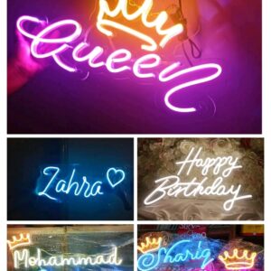 Custom Neon Name Sign - Personalized LED Neon Light for Wall Decor, Wedding Decor, Bedroom & Events - Dimmable Handcrafted Name Sign with Multiple Fonts & Colors (Customizable Text/Names)